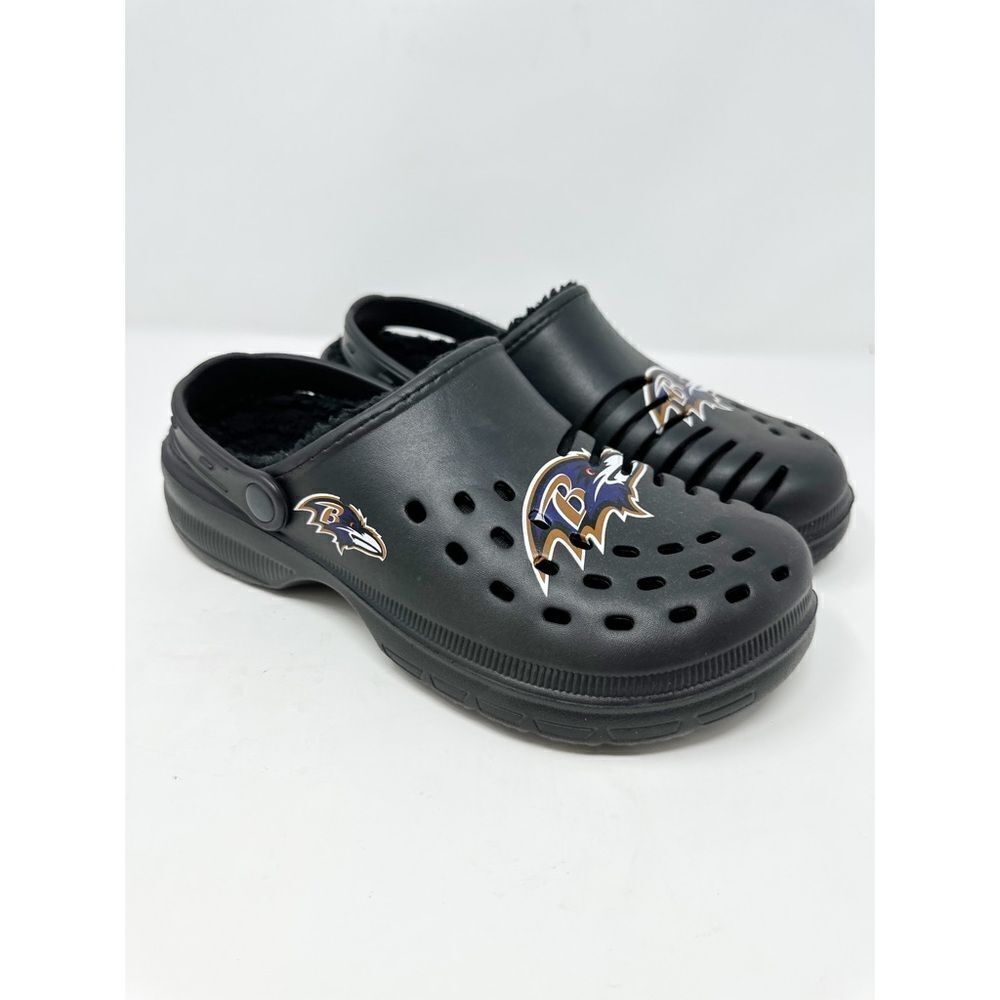 FOCO Baltimore Ravens Clogs with Strap Black Purple Size Medium Men's 9-10 - Picture 2 of 8